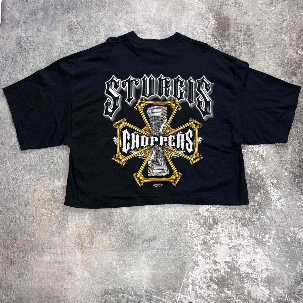 Vintage Black and yellow Sturgis Choppers T Shirt! Biker. Cross
